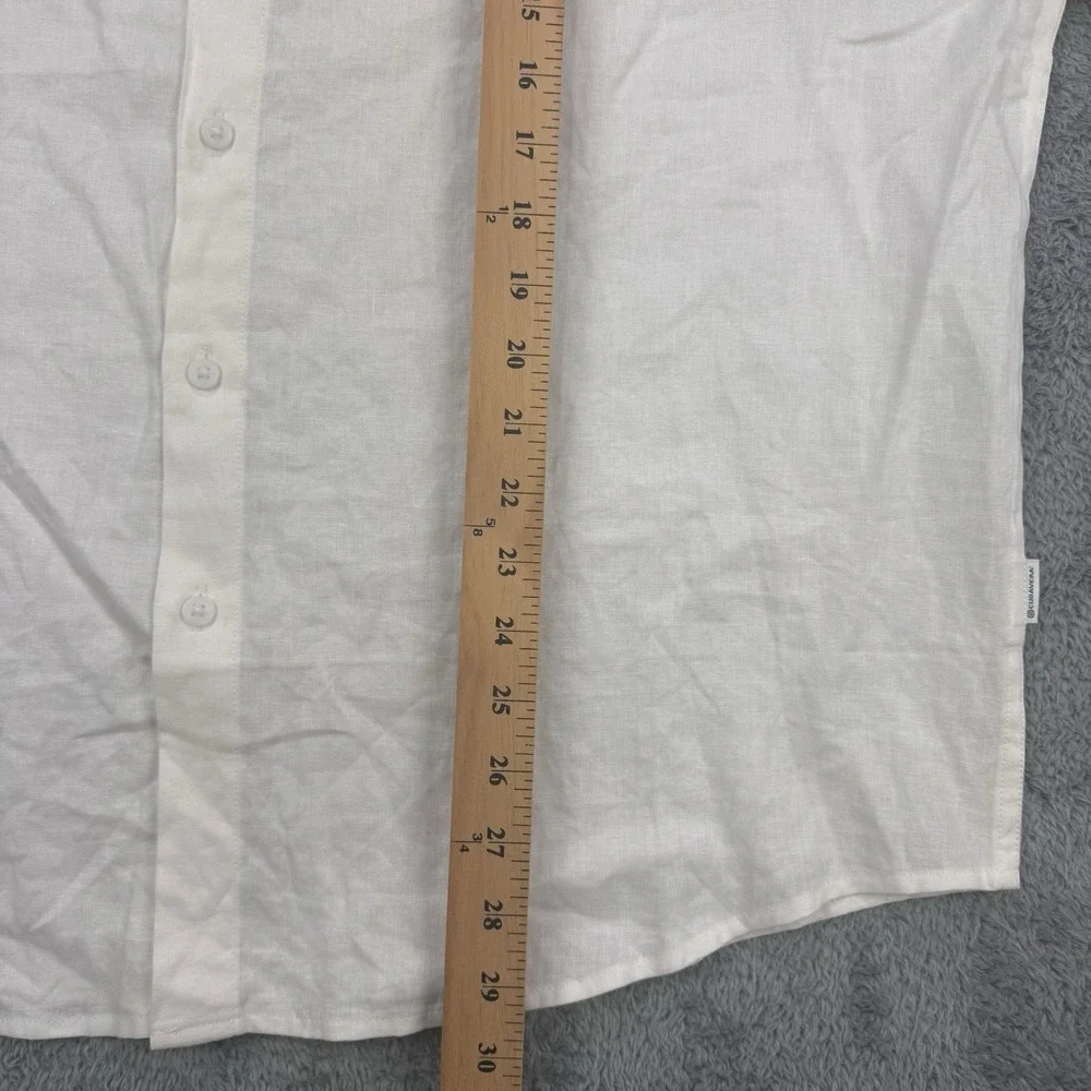 Cubavera Linen Shirt Men XL White Short Sleeve Button Front NWT - Picture 6 of 8